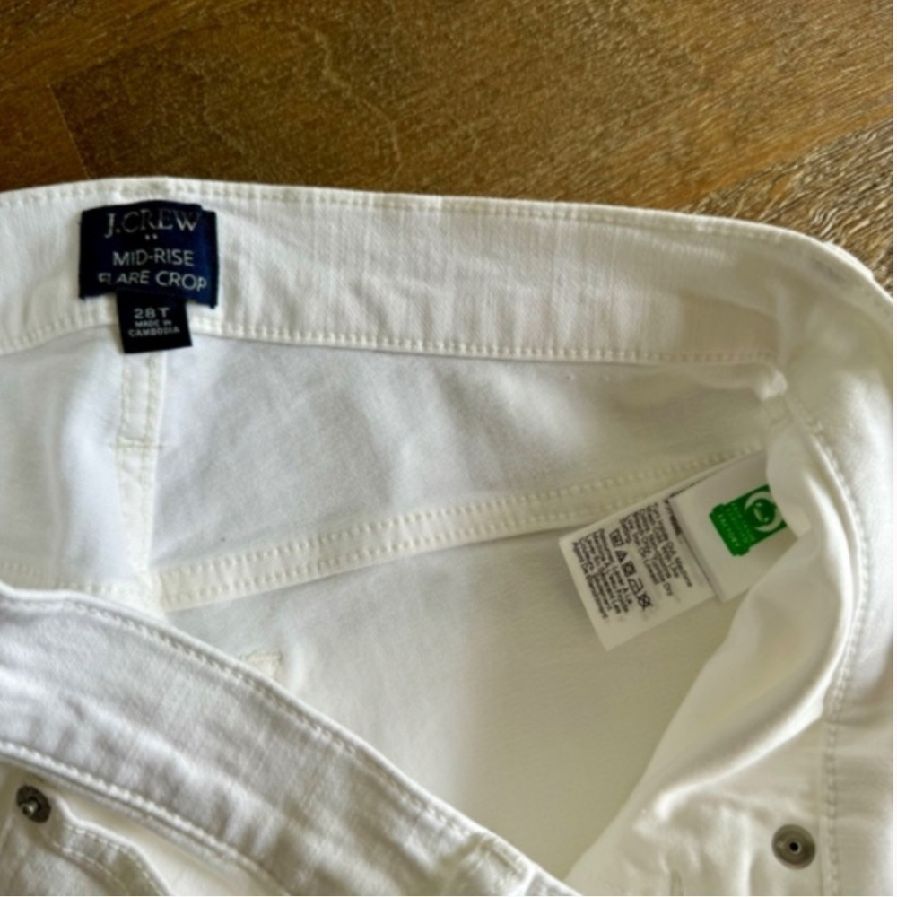 J. Crew Factory White Flare Crop Jeans Tall Size 28 - Picture 7 of 7